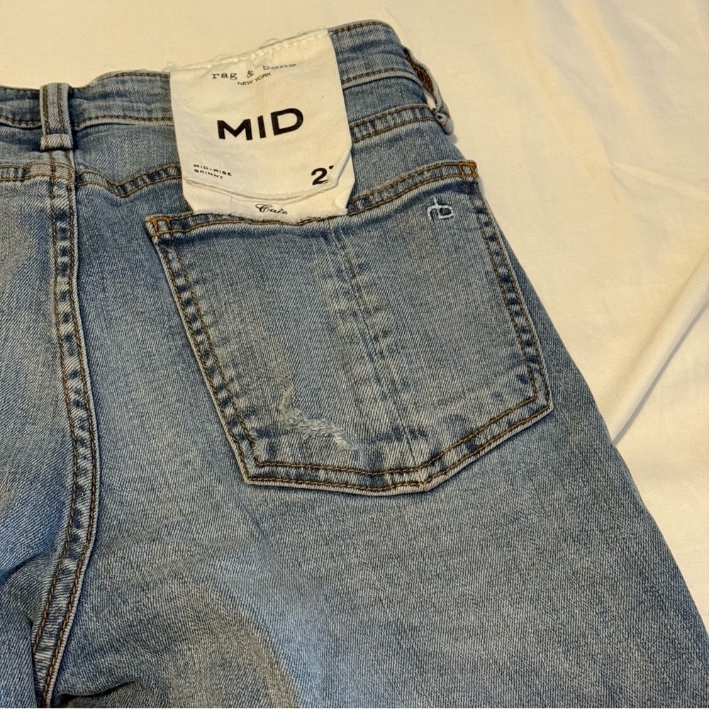 rag & bone Light Blue Straight Leg Jeans - Picture 9 of 10